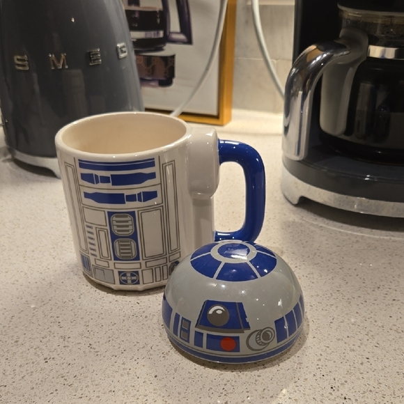 Star Wars R2-D2 Mug with Blue and Gray Accents, GUC, Lid, Iconic, Novelty - Picture 7 of 7